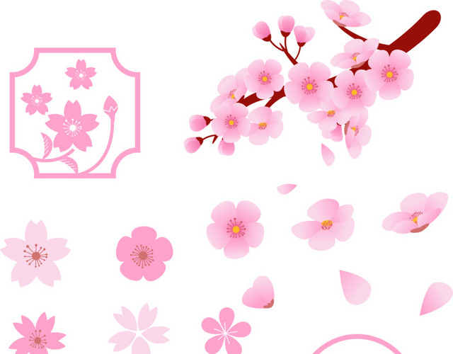 美丽粉色樱花素材下载