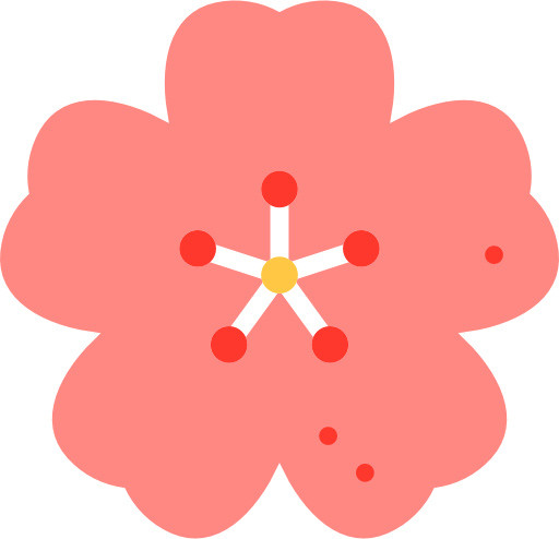 手绘红色樱花素材