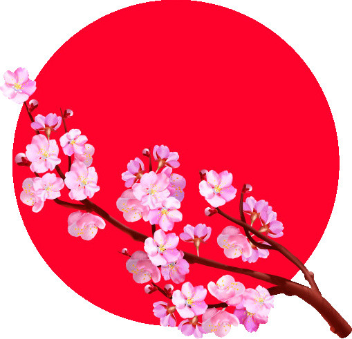 日式樱花矢量元素