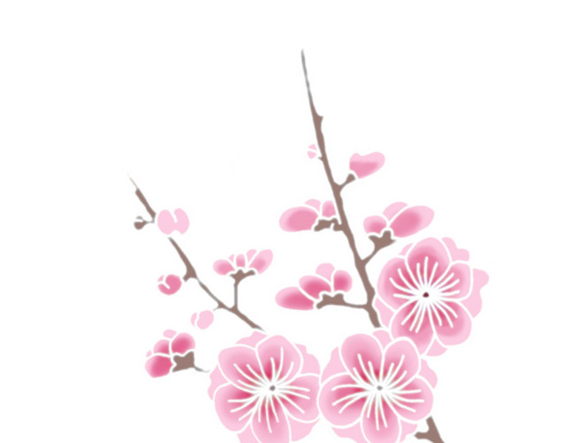 手绘粉色樱花矢量图
