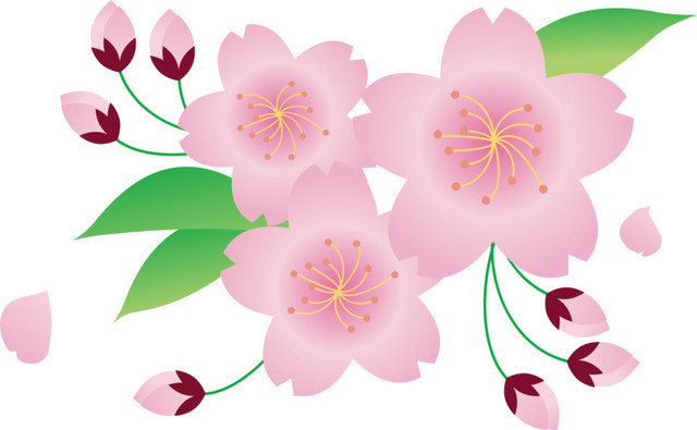 卡通粉色樱花清新素材
