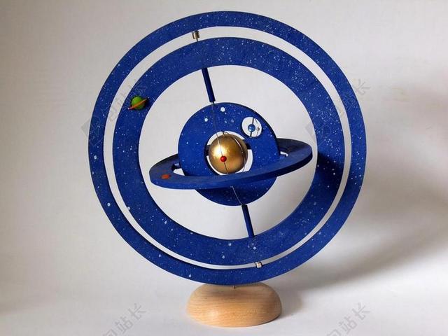 蓝色销售可爱小巧星球自转小工艺品宣传背景图片