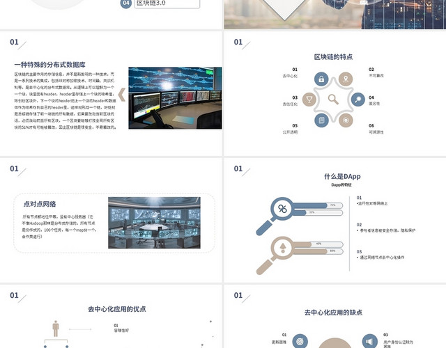 蓝色商务风格区块链基本概念PPT工作培训PPT