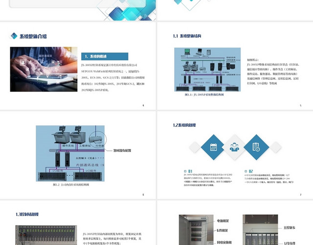 蓝色JX300XP DCS操作系统培训通用PPT模板
