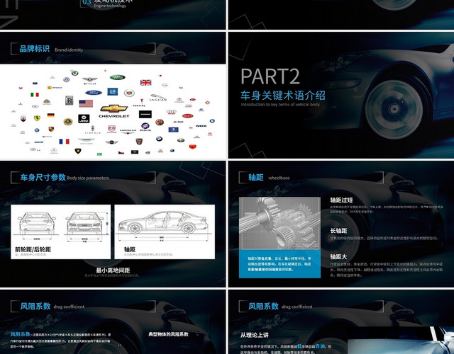 蓝色科技风高端商务汽车基础知识课件PPT模板