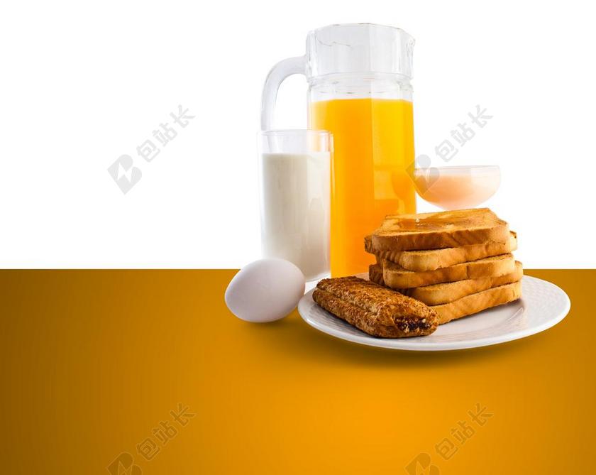 餐饮营养美味早点套餐宣传背景图片