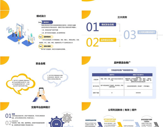 蓝色商务互联网券商金融大数据PPT互联网券商+金融大数据