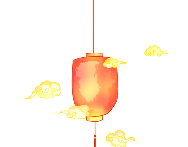 手绘中秋节灯笼插画