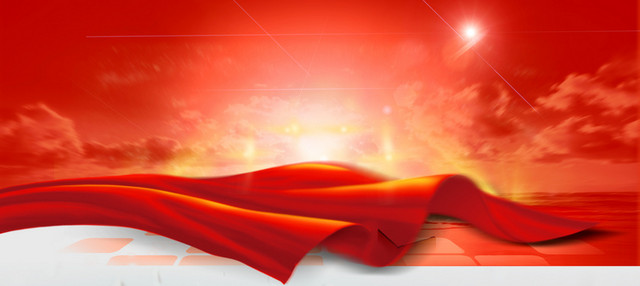 中国风大气红丝绸背景BANNER