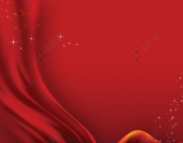 红色丝绸飘带背景