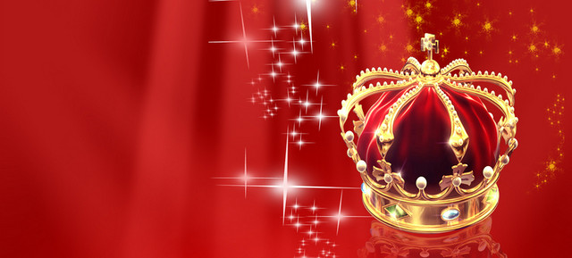大气红色丝绸皇冠背景BANNER