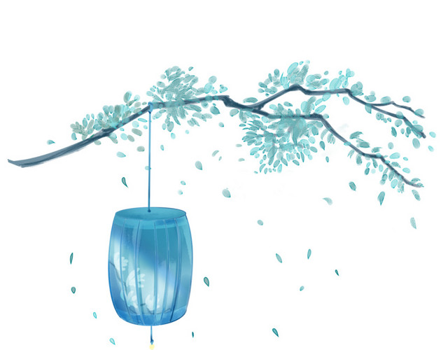 古风主题灯笼手绘插画
