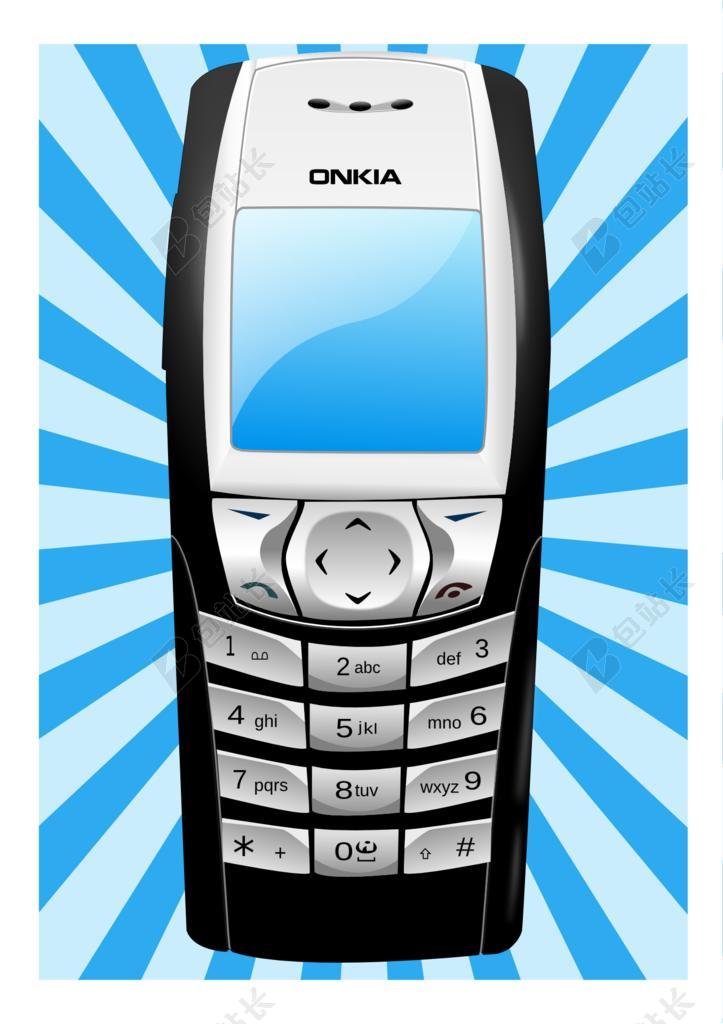 广告卡通平面老式手机宣传背景图片