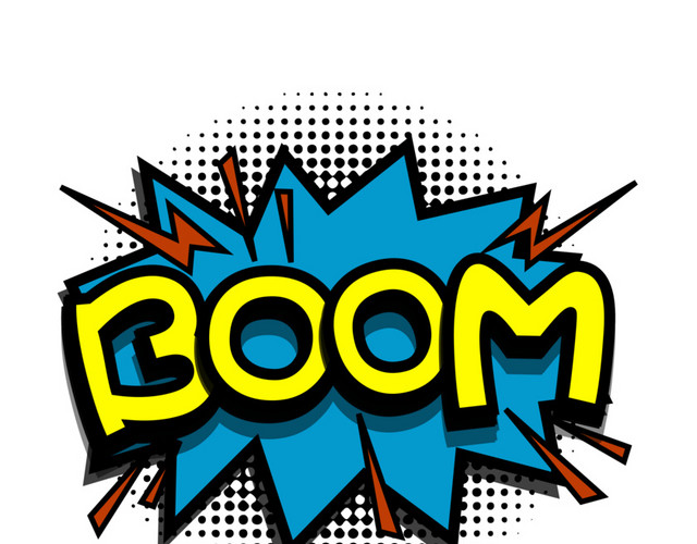 手绘创意爆炸贴BOOM