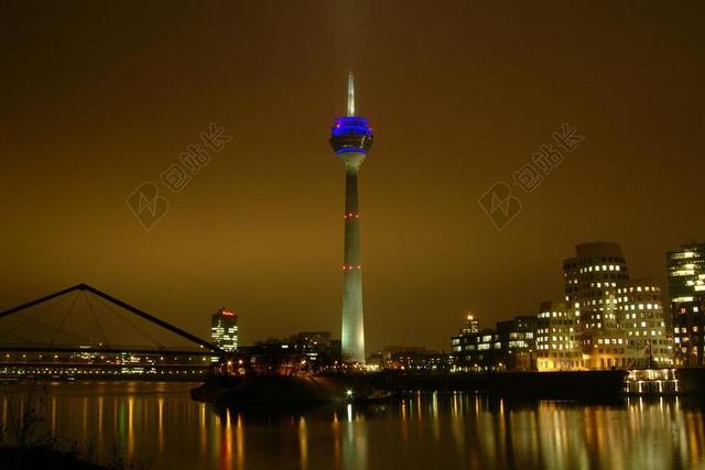 旅游现代璀璨都市灯光夜景宣传背景图片