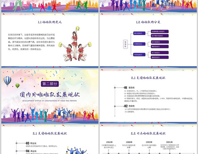 紫色运动啦啦操体育文化培训PPT