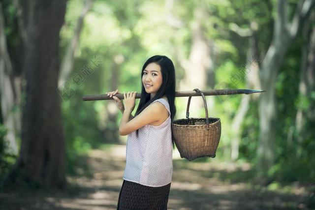 农村 筐 亚洲 背景 漂亮 美女 柬埔寨 文化。 农民