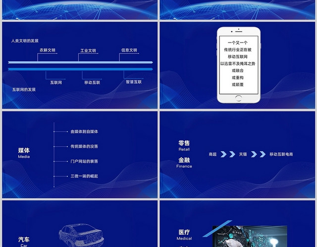 蓝色科技简约互联网战略转型方案培训PPT互联网+战略转型方案（上册）
