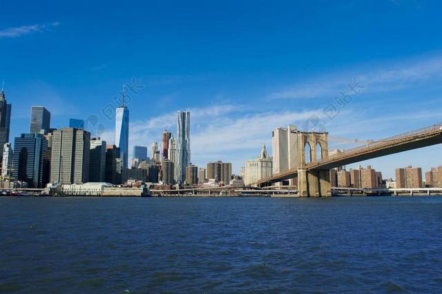 蓝色城市现代现代的海边都市背景图片
