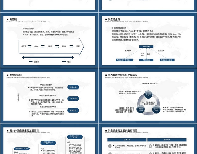 蓝色简约商务最新供应链金融及其商业模式探究PPT模板