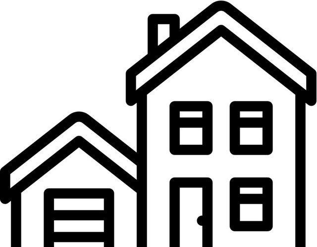 手绘黑白屋子图标元素