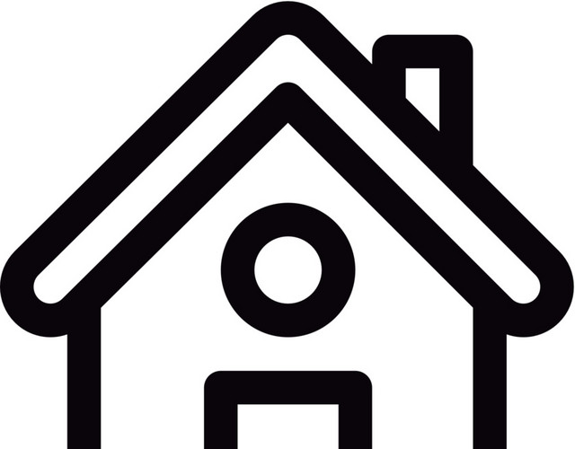 手绘黑白屋子图标素材