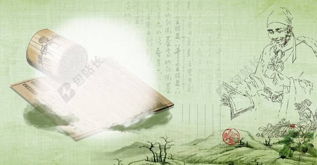 中药祛痘护肤品背景素材