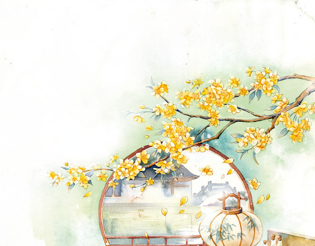 唯美古风手绘插画