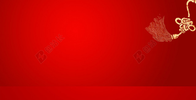 简约红色中国结新年背景