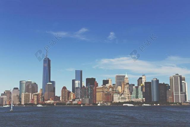 时尚纽约曼哈顿建筑物背景图片