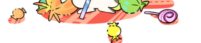 彩旗六一儿童节兔子插画元素