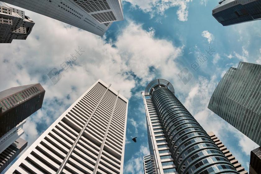 建筑简约城市摩天楼背景图片