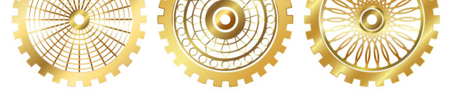 T恤卫衣夹克印花齿轮矢量图金色