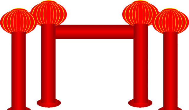 红色拱门素材下载
