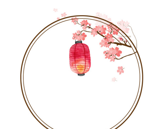樱花树下的灯笼