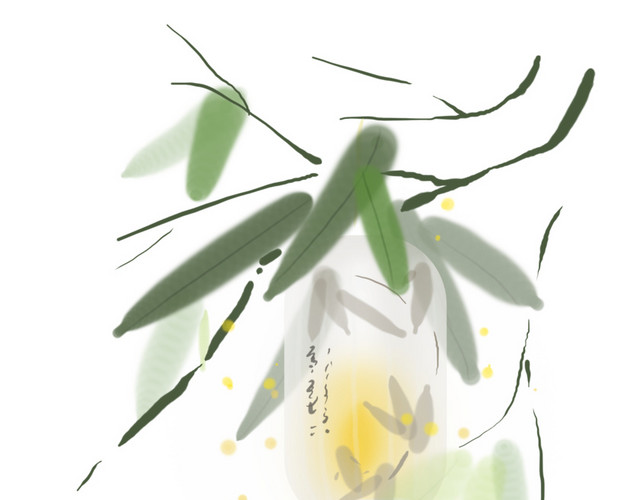 中元节竹子下的灯笼