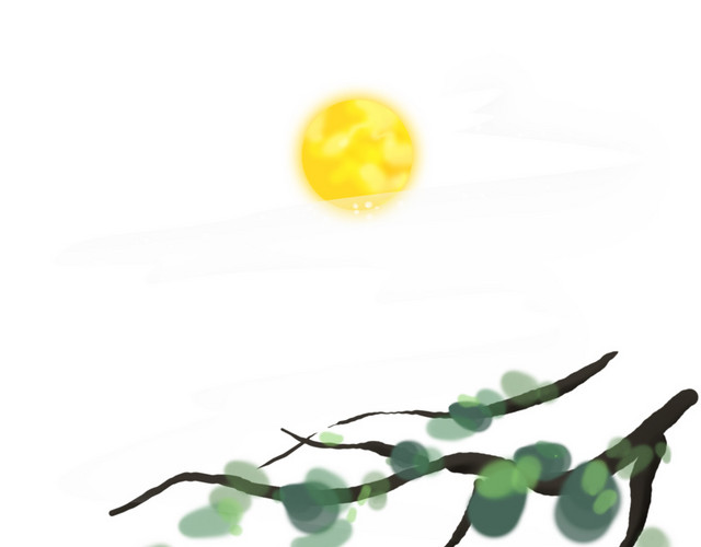 中元节月光下的灯笼