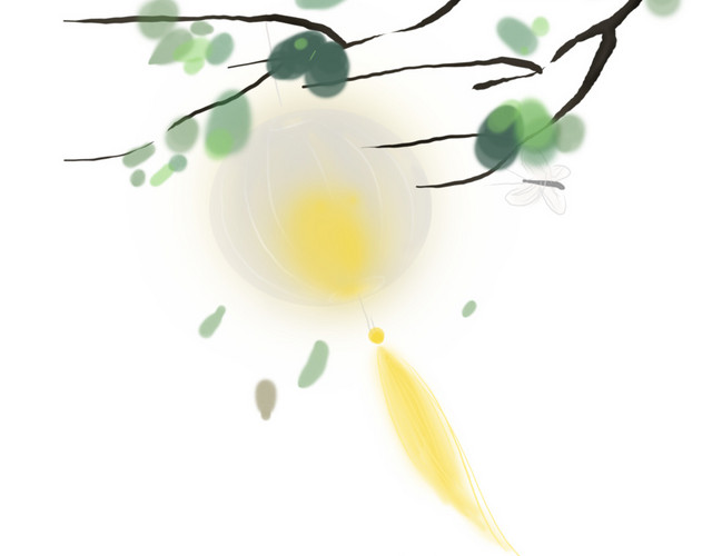 中元节月光下的灯笼