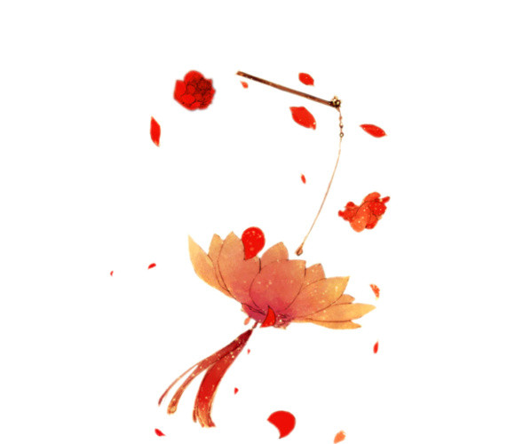 花瓣装饰红色灯笼