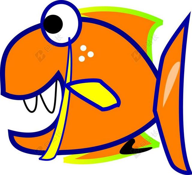 食人鱼 鱼 PIRAñA 橙色 卡通 漫画 海上生活 动物