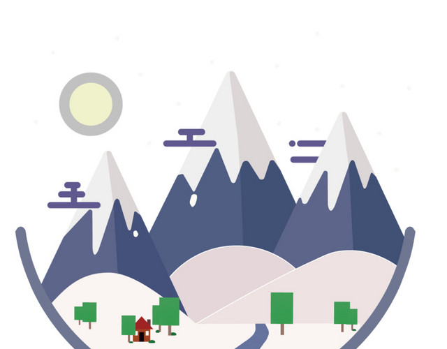 雪山和道路