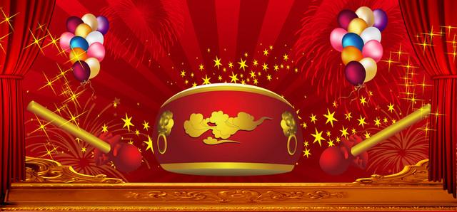 中国风喜庆新年春节元宵背景BANNER