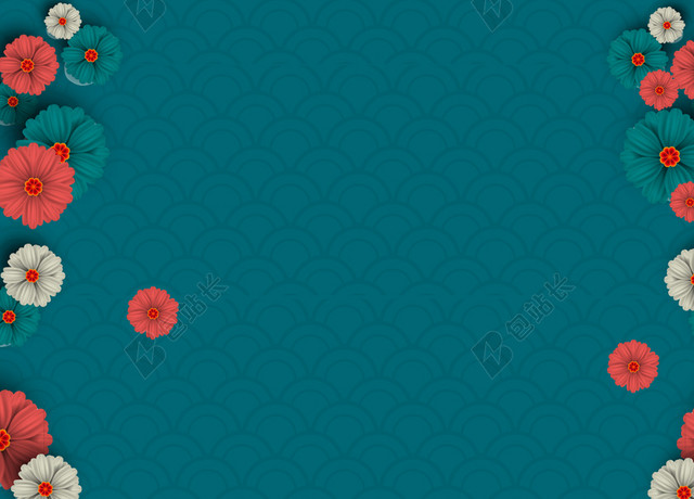简约3D剪纸元宵佳节背景图