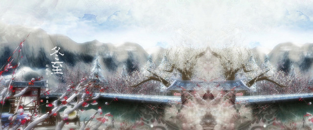 冬至雪景背景BANNER