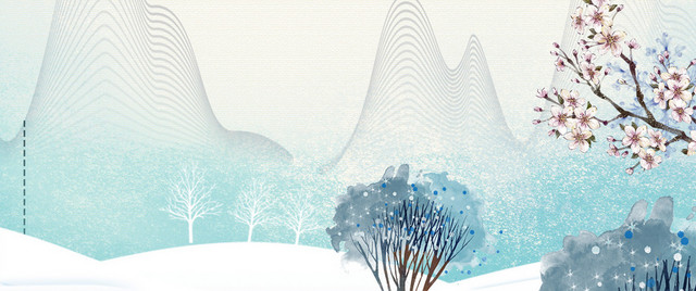 小雪文艺雪地小清新蓝色BANNER