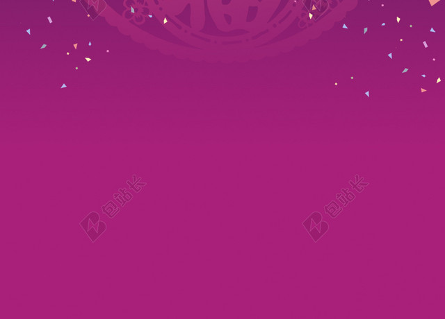 剪纸梦幻紫色新年节日背景