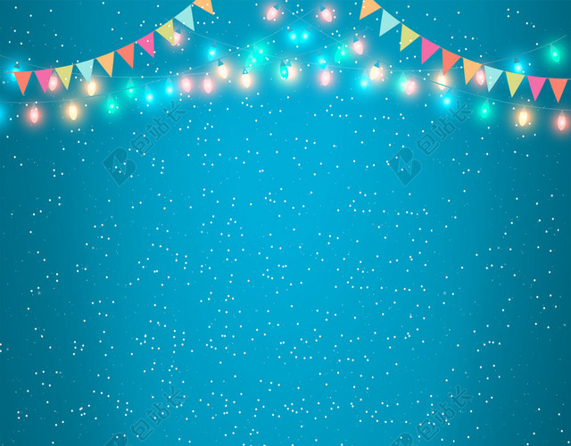 卡通圣诞节文艺雪花蓝色BANNER