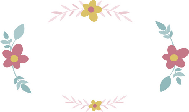 简约小花标题框