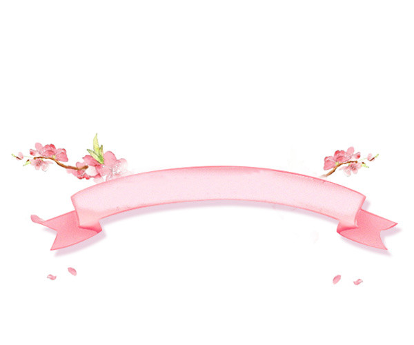 粉色桃花标题框