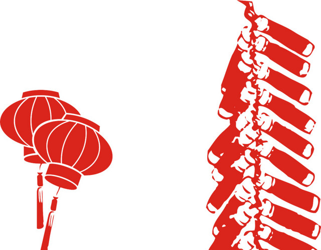 鞭炮春节灯笼素材